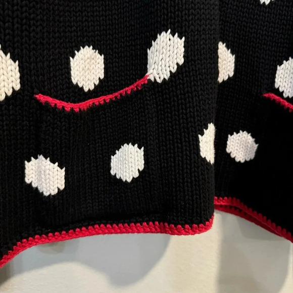 Talbots Black and White Polka Dot Cardigan - Picture 4 of 5